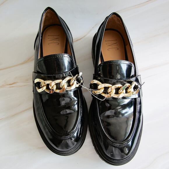 I.N.C. INTERNATIONAL CONCEPTS Brea Chain-Trim Lug Sole Loafers size 9.5 M - Picture 2 of 10